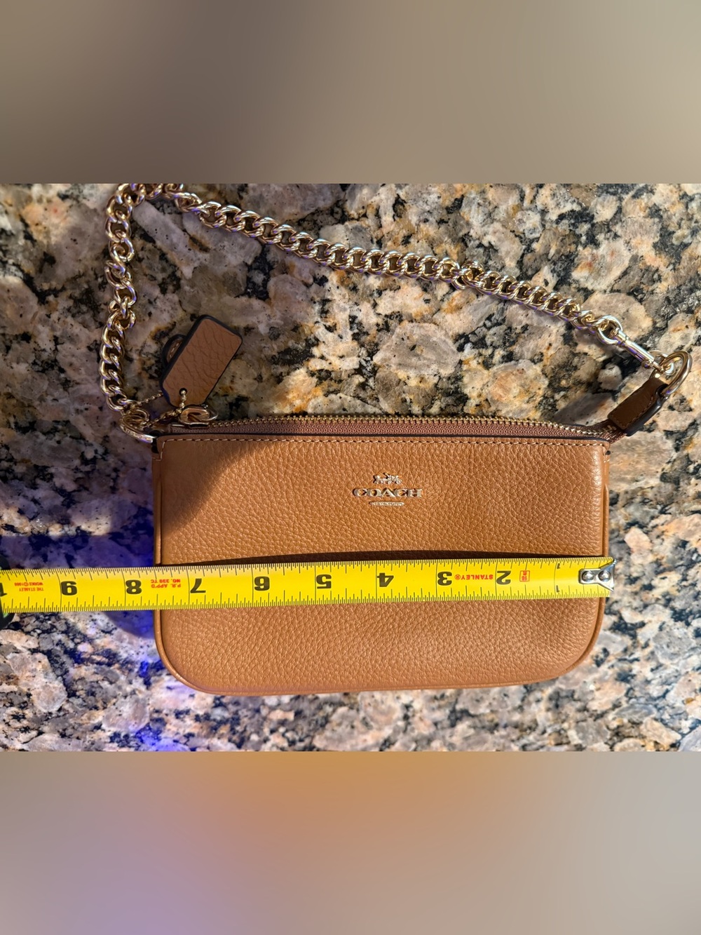 Coach Brown Leather Wristlet Bag - Picture 5 of 7